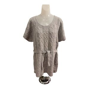 Fenn Wright Manson Gray Belted Cable Knit Sweater size L